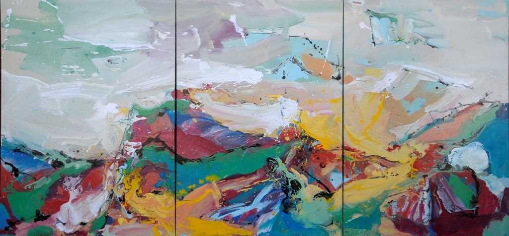 State of Balea XII,tryptich,100x210cm,acryl on oil on canvas,2014 by Radu Florea
